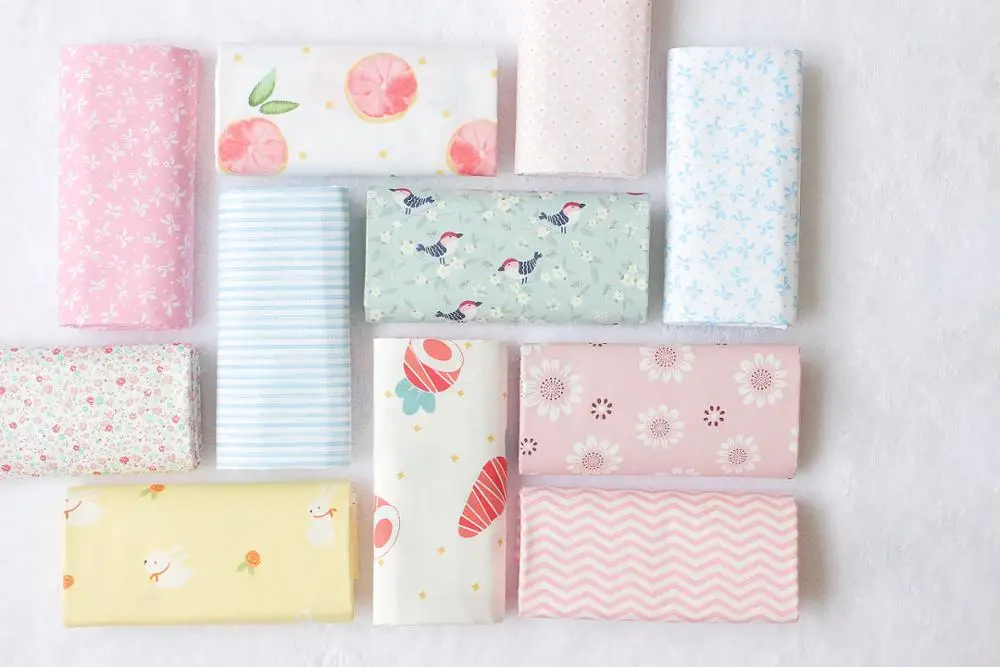 

ZXIIXZ Colorful Cotton Linen Fabric Fabric Telas Patchwork Jelly Roll Strip DIY Quilts Home Textile Design Decoration Supplies