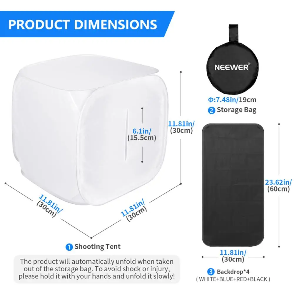 Neewer 12 ''x 12'' дюймов/30x30 см фотостудия светильник для фотосъемки куб