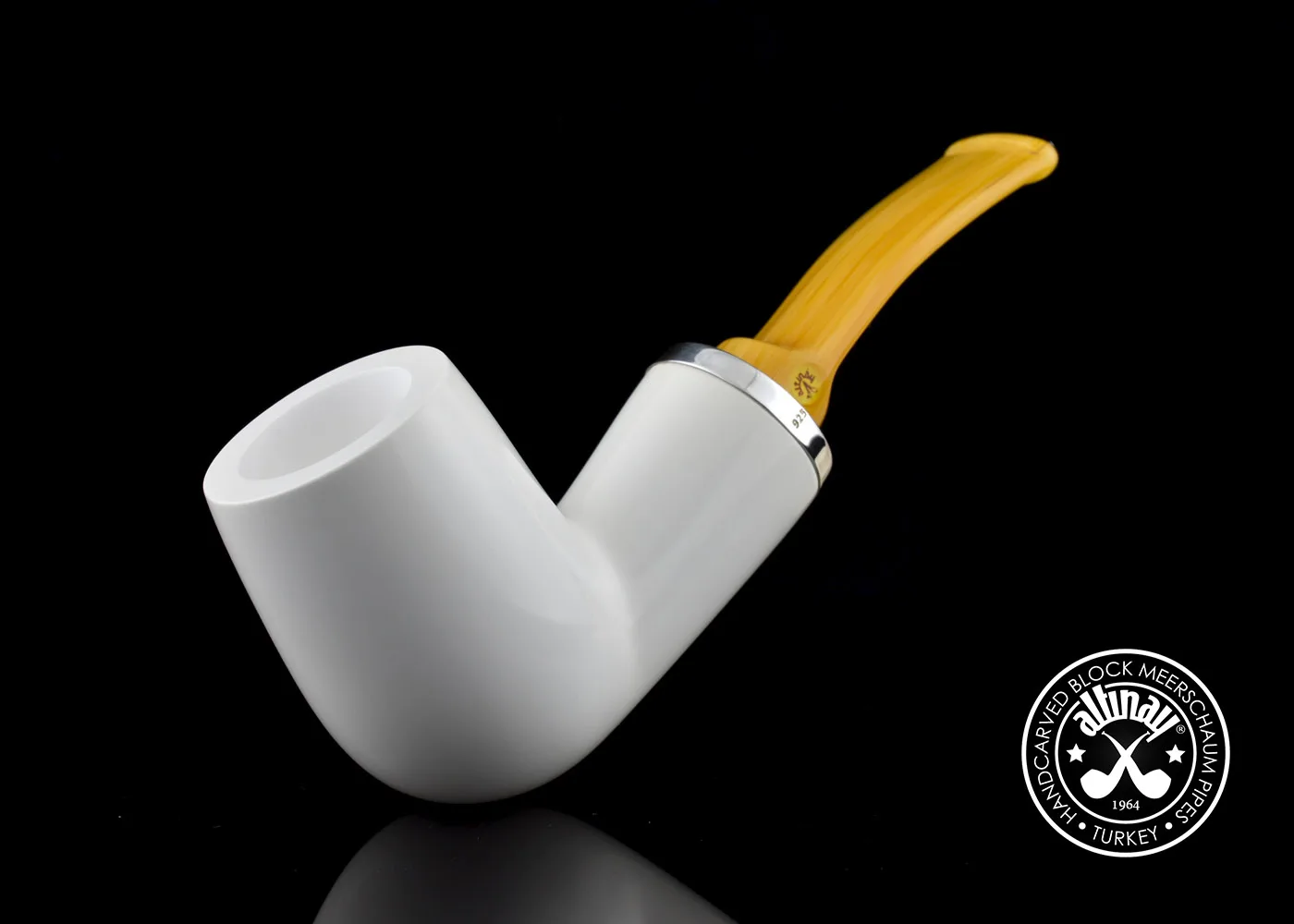 Ручная работа турецкий Meerschaum трубка сепиолит изогнутый бильярдный обратный