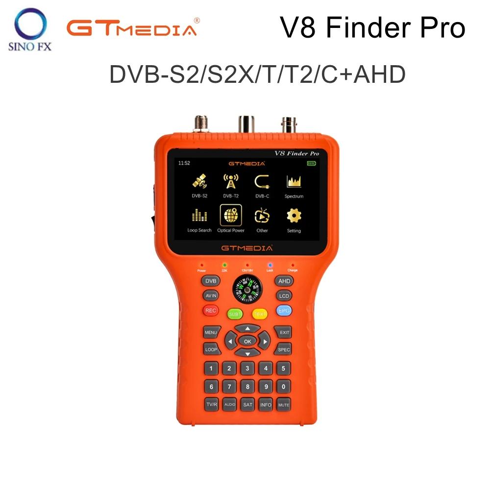 

GTMEDIA V8 Finder Pro DVB-S2 DVB-S2X DVB-T2 DVB-C AHD Satfinder Meter MPEG4 H265 Signal Finder