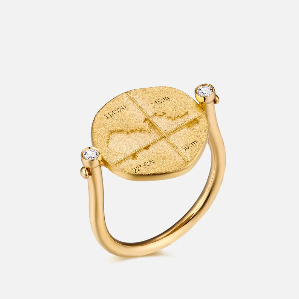 

18K Gold Baby Custom Made Round Footprint Ring