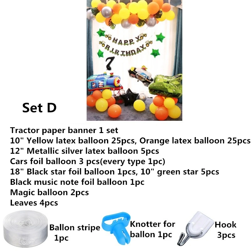 Строительный День рождения воздушный шар гирлянда самосвал декорации