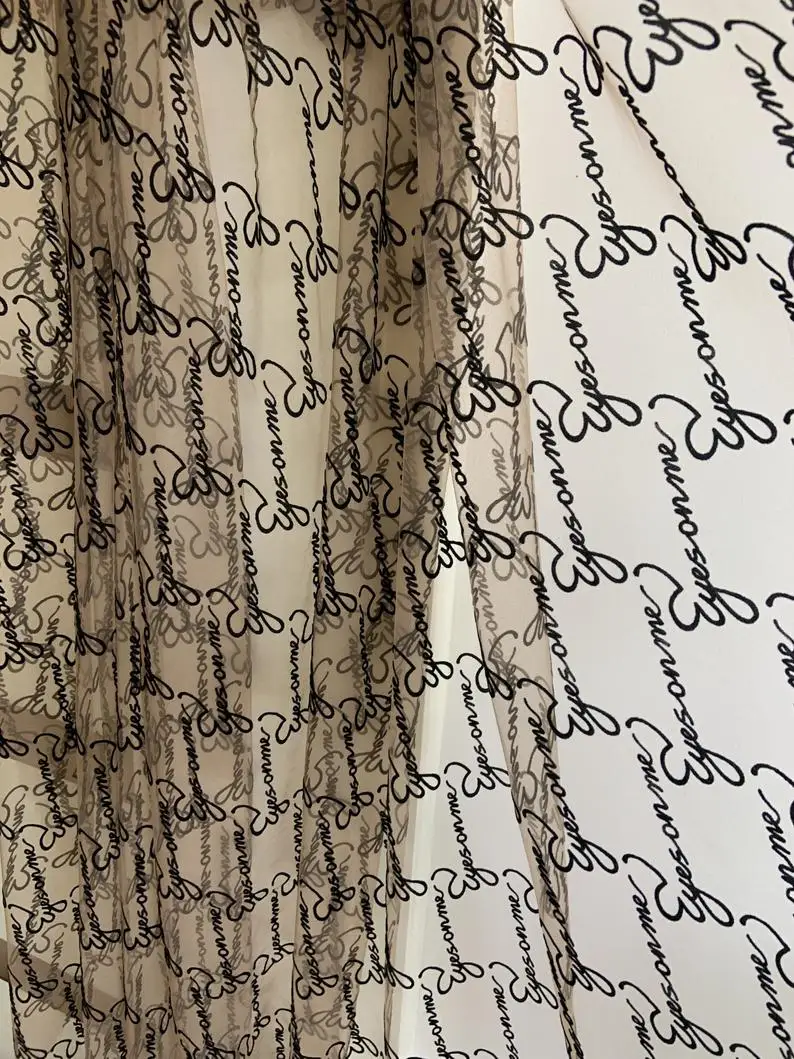 1 ярд вышитые Тюлевая сетчатая кружевная ткань с бархатом слова эластичные