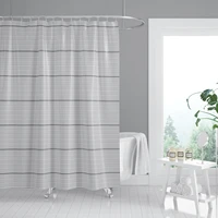 mildew resistant bathroom curtain printed grey striped geometric pattern modern bath shower curtain home decor