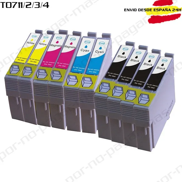 10x T0711 T0712 T0714 T0713 T0715 чернильные картриджи для EPSON STYLUS B40W BX300F BX310FN BX600FW BX610FW S20 S21 |