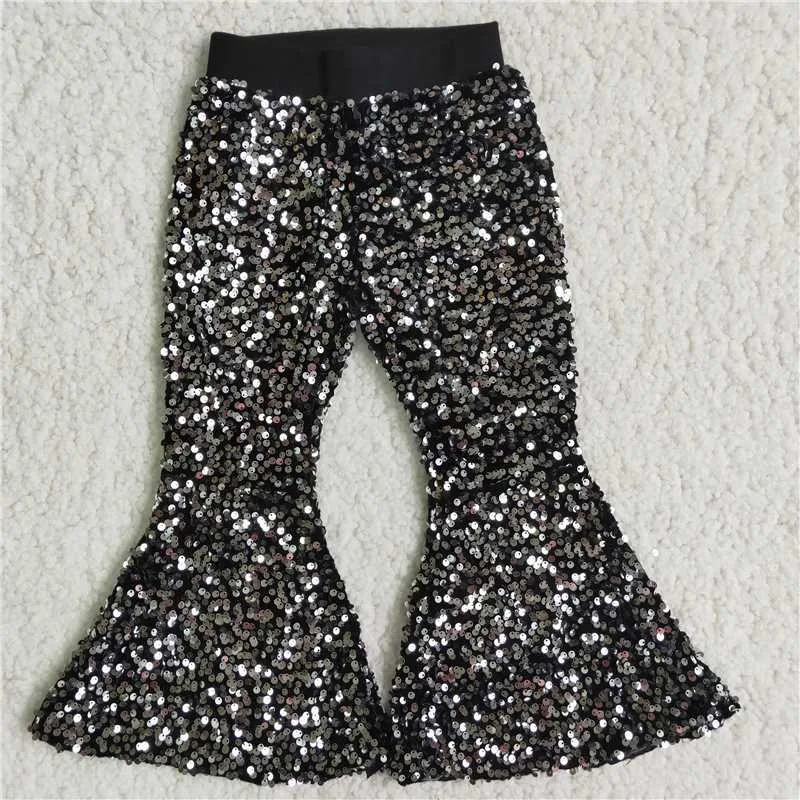 

New Baby Girls Denim Bell Bottom Pants Adjustable Waist Stylish Kids Elastic Jeans With Tassel Wholesale Hot Sale Clothes