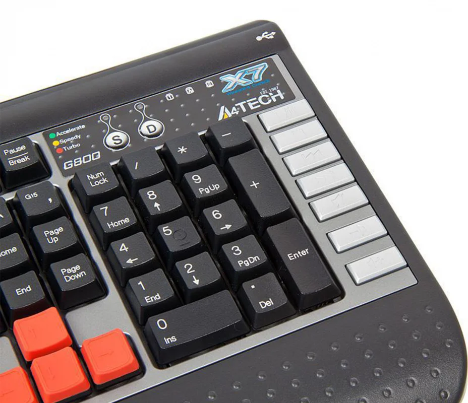 Клавиатура A4 X7-G800MU черный/серый PS/2 Multimedia for gamer (подставка для запястий) |