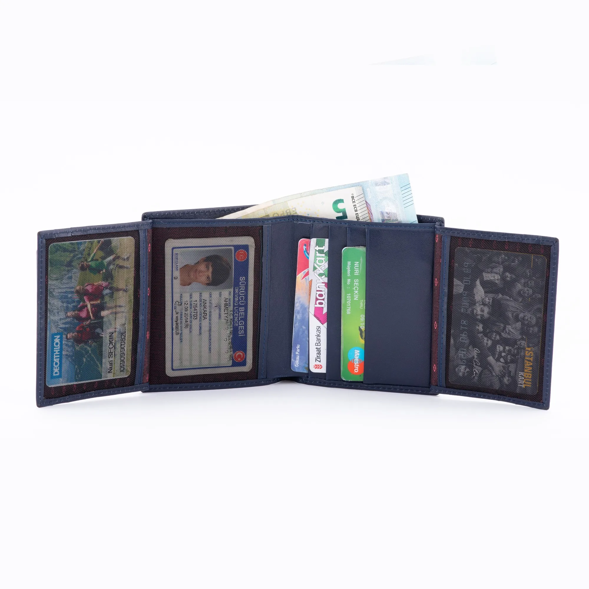 

100% Genuine Turkish Leather Cow Leather ID Card Holder Candy Color Bank Credit Card Gift Box Multi Slot Slim Card Case