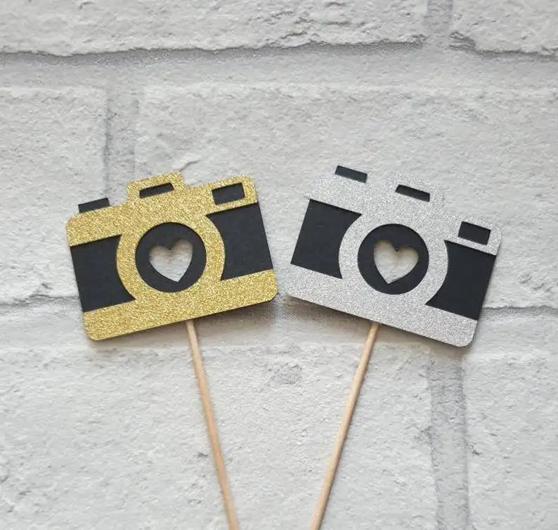 12 шт блестки Камера капкейка фон для фотосъемки тема вечерние цифровых