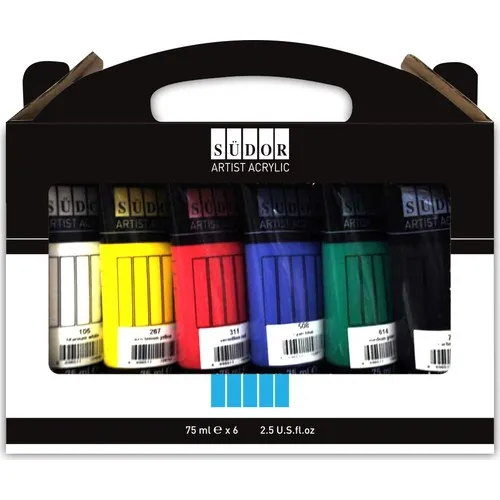

Südor Monalisa Acrylic Paint 6x75 ml tubes -Canvas Stone Wood and many surface- professional acrylic paint