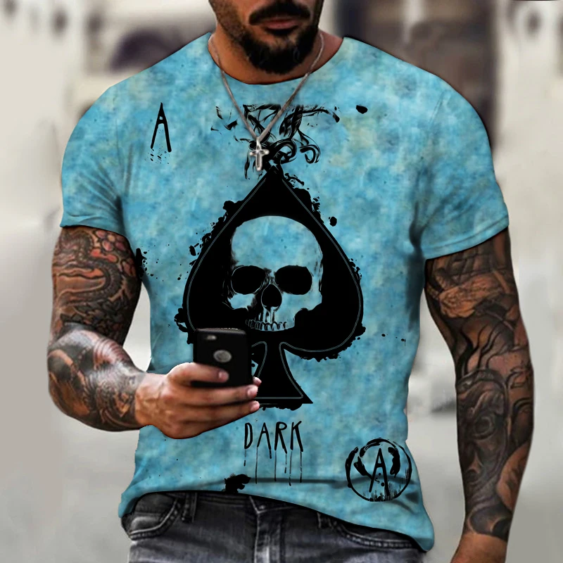 

2021 new 3D printed T-shirt, exquisite skull pattern, fashionable street hip-hop T-shirt best-selling hot-selling item,