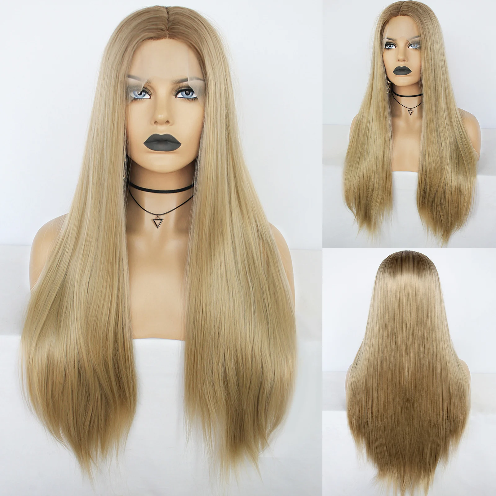 

LVHAN Synthetic Long Straight Synthetic Lace Front Heat Resistant Synthesis Wig Linen For Women Cosplay Lace Front Wig