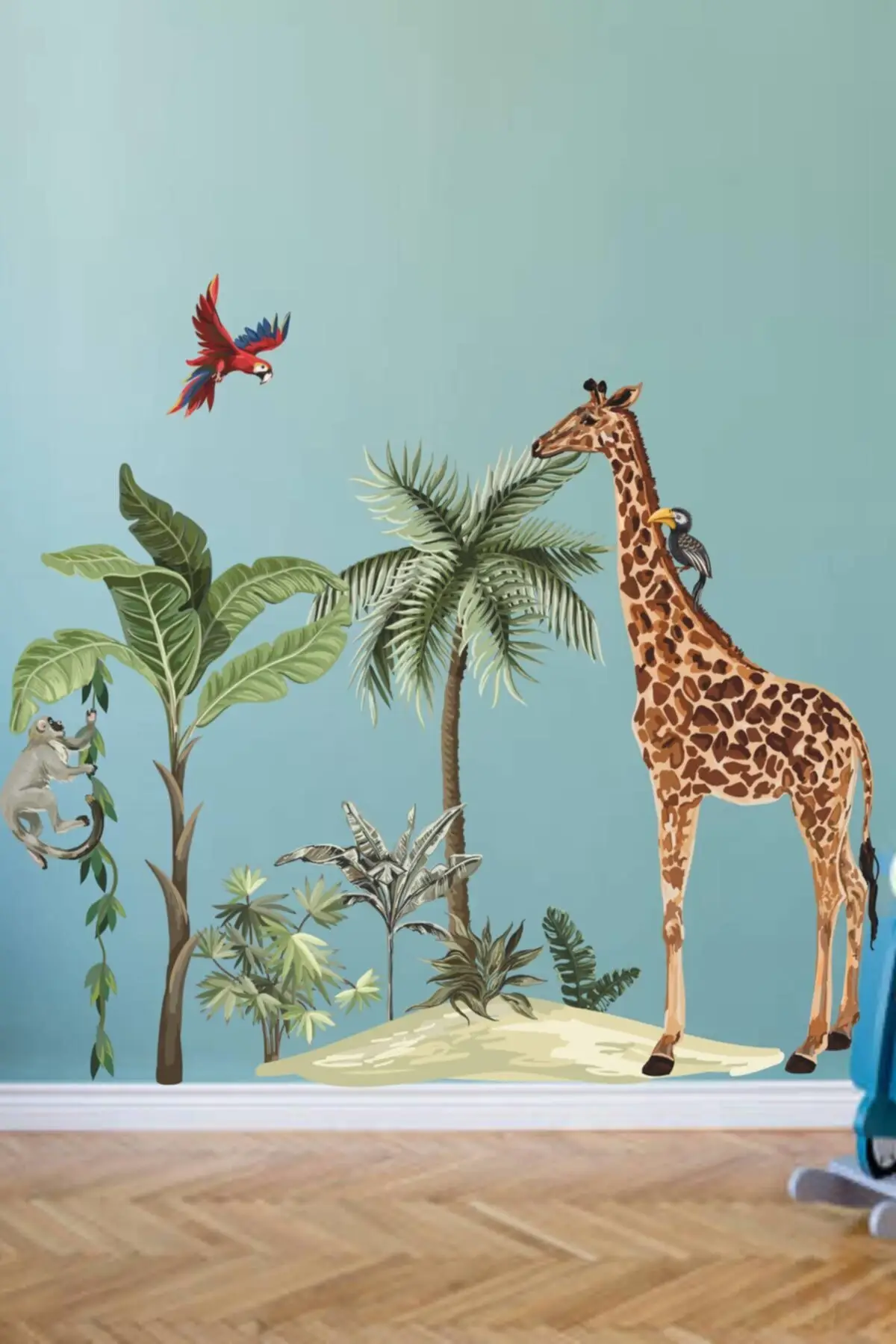 Большой Размеры тропический сафари детские наклейки в детскую комнату ПВХ