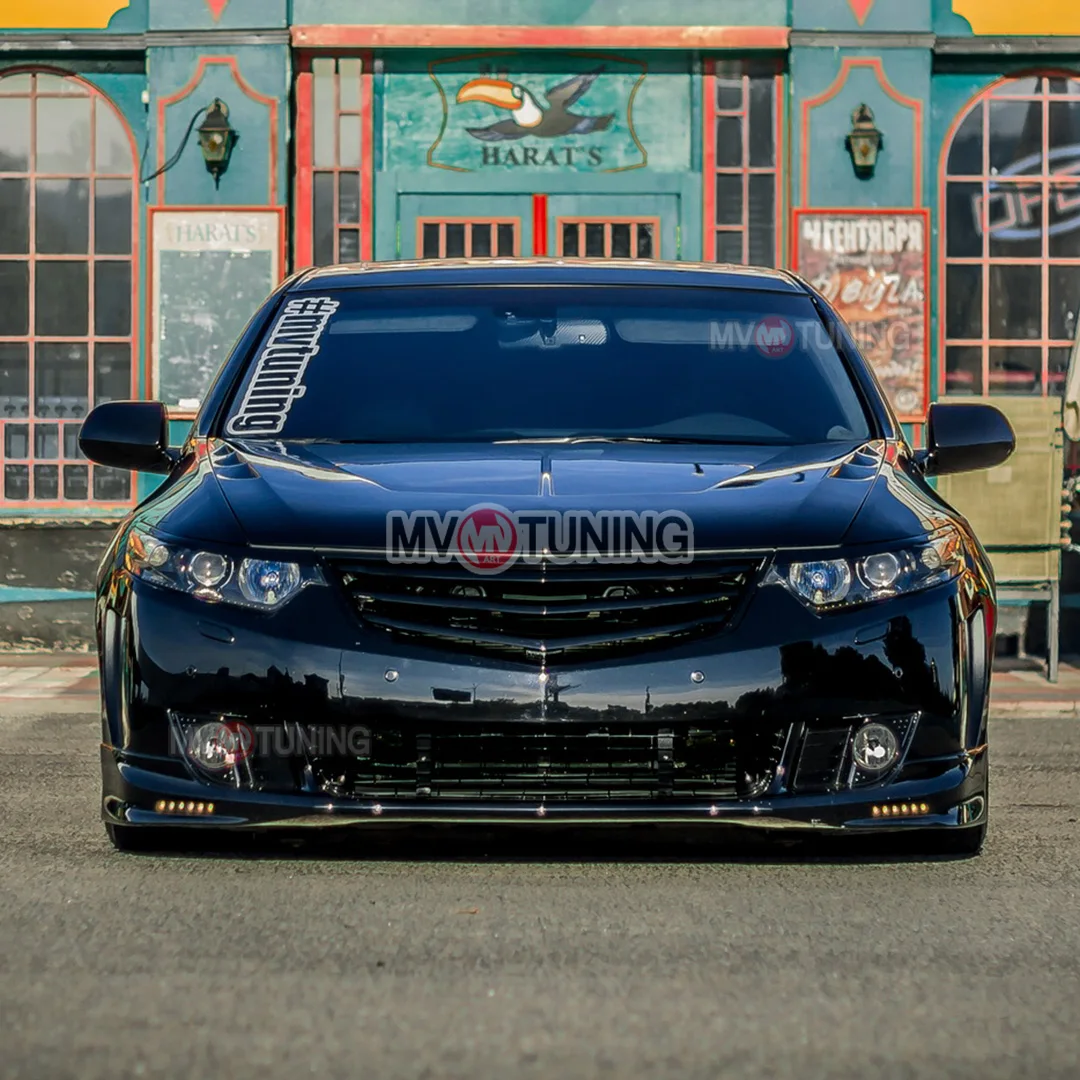 Юбка переднего бампера в стиле Type S для Honda Accord 8 (2008-2010) АБС пластик тюнинг губа