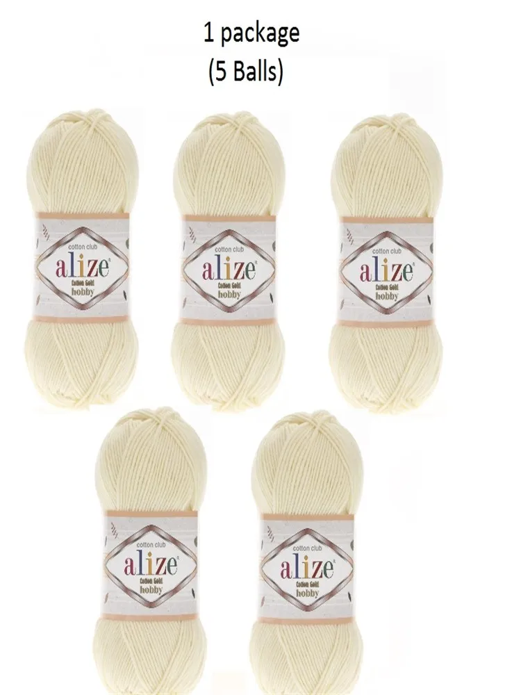 1 упаковка (5 шариков) амигуруми хлопок Золотой хобби Цвет: кремовый цвет нить (1