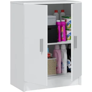 Mueble Cocina Auxiliar Alto Yuka 5 Puertas 1 Cajón Color Blanco Y Roble  Alacena Almacenaje 186x108x40 Cm con Ofertas en Carrefour