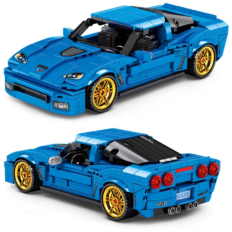 

Новый высокотехнологичный гоночный автомобиль Corvetted Z06 Модель Кирпичи MOC Супер спортивный автомобиль скоростной Чемпион фотоигрушка для де...