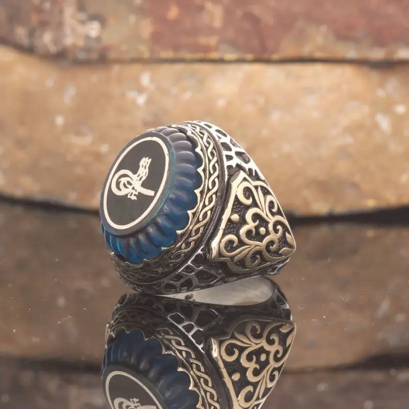 

925 Стерлинговое османское серебряное кольцо Tugra, модное турецкое высококачественное ручная работа Jawelery