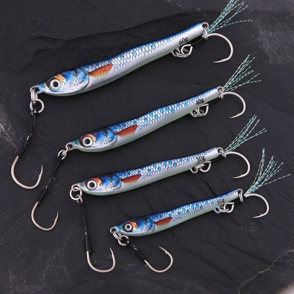 Metal  jerkbait Casting Spoon fishing lure metal jig Slow Jig 20g/40g/60g Artificial Bait Off Shore Cast Jigging Fishing Tackle