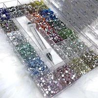 14400pcsbox ss3 ss20 mixed nail rhinestones picker wax pen multi color flatback crystal round jewelry nail art decorations ki
