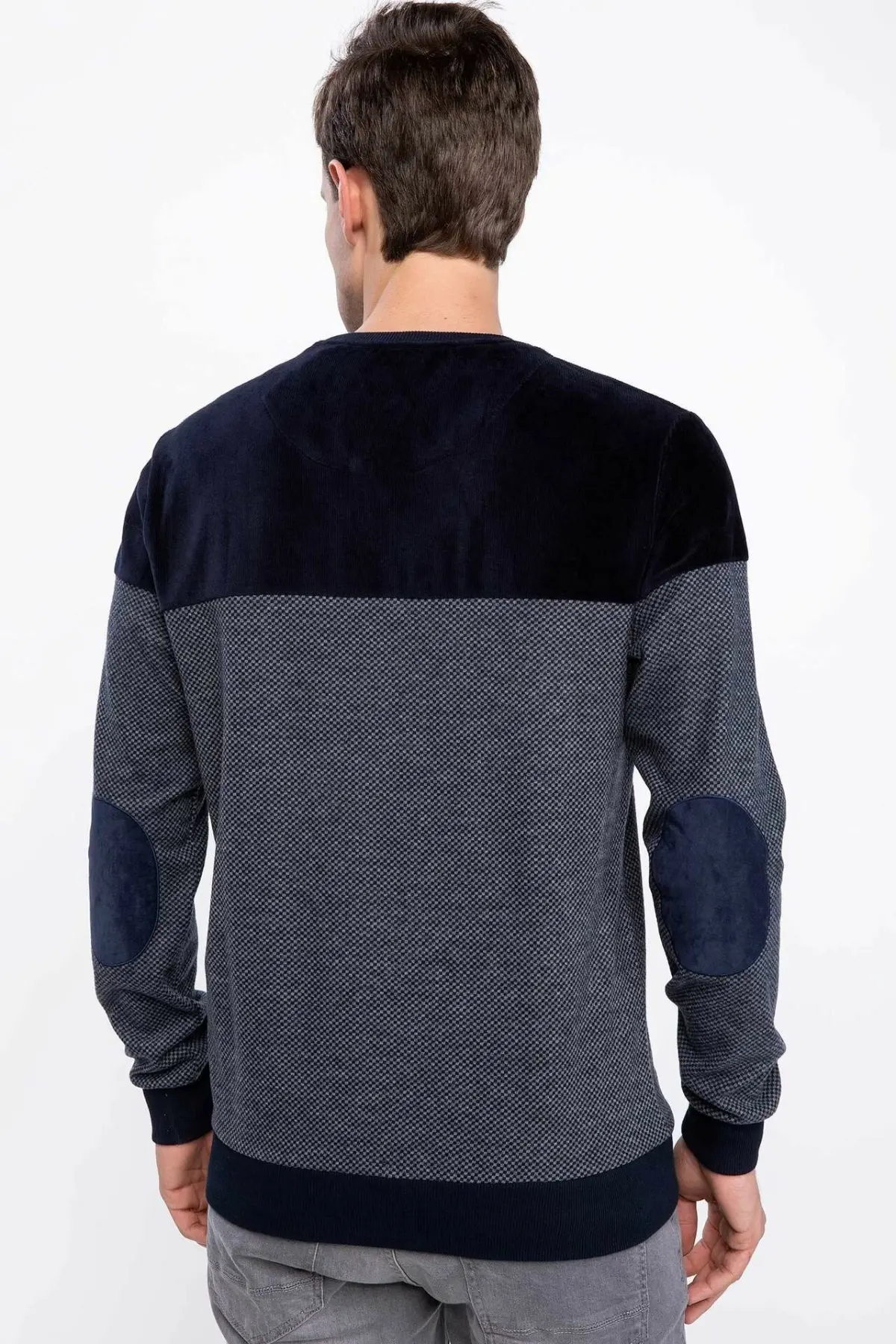 DeFacto мужские Модные Лоскутные Топы Повседневный пуловер для отдыха свободные