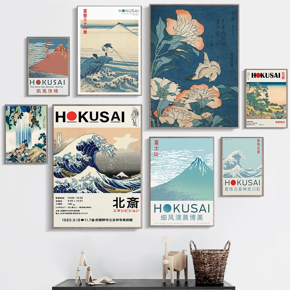 

Vintage Poster Japan Canvas Painting Botanical Fashion Art Print Mount Fuji Landscape Wall Picture For Living Room Home Decor