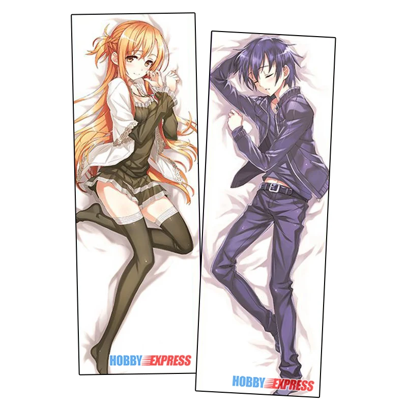 

Hobby Express Anime Dakimakura Japanese Otaku Waifu Hugging Body Pillow Cover Case Yuuki Asuna Kirito Sword Art Online YCDS200