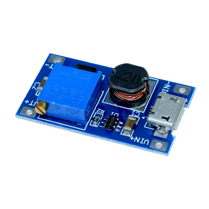 MT3608 Micro-USB Boost DC-DC 2-24V to 5-28V 2A Повышающий преобразователь вход 2...24В выход 5...28В 2А