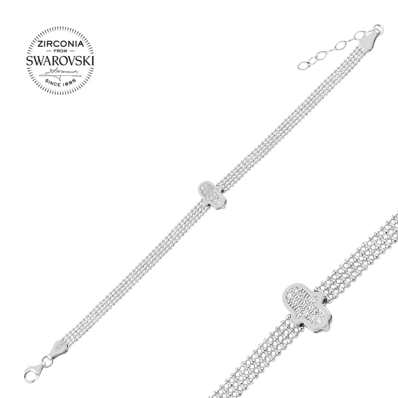 

Silver 925 Sterling Swarovski Zirconia Gemstone Bracelet