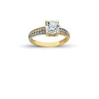 14K Solid Gold Solitaire Art Deco Engagement Wedding Ring