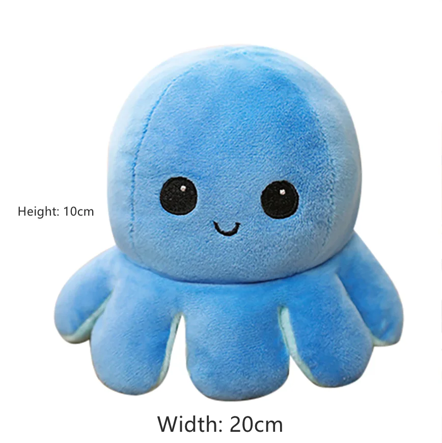 

4pcs Stuffed Plush Reverse Toys Soft Double-sided Flip Funny Emotion Pulpo Doll Peluches Squishy Plush Gift Decorations for Home