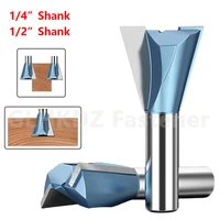 14 12 shank tct tungsten carbide tipped dovetail joint router bit 2 flute grooving tenoning tool milling cutter woodworking