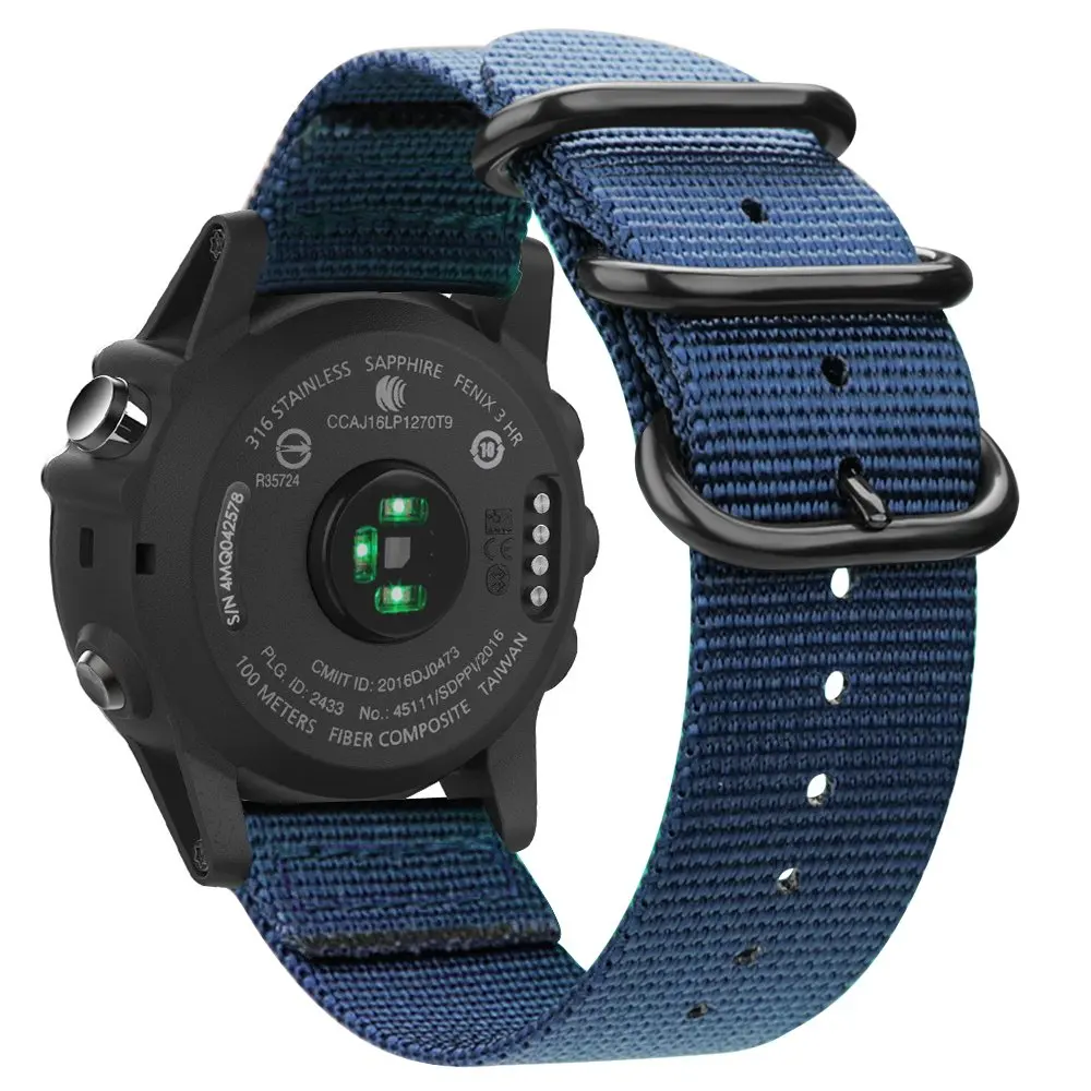 Blue TORQUILA 26 мм премиум-класса НАТО нейлоновый ремешок для наручных gps-часов Garmin Fenix 6X/6X Pro/5X/5X Plus/Redmi 3/3 HR дышащая Замена с инструментами - Цвет ремешка: Blue