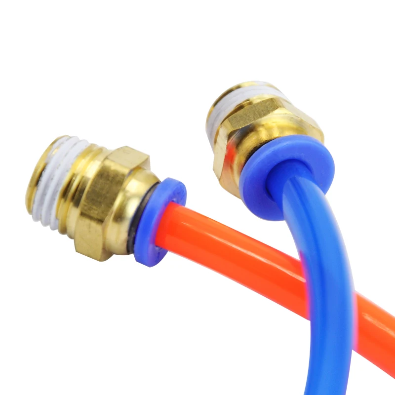 500PCS PC6-02 Pneumatic Fitting Quick Air Hose Connector BSPT 1/4&quot Brass Coupling One-Touch Fittings