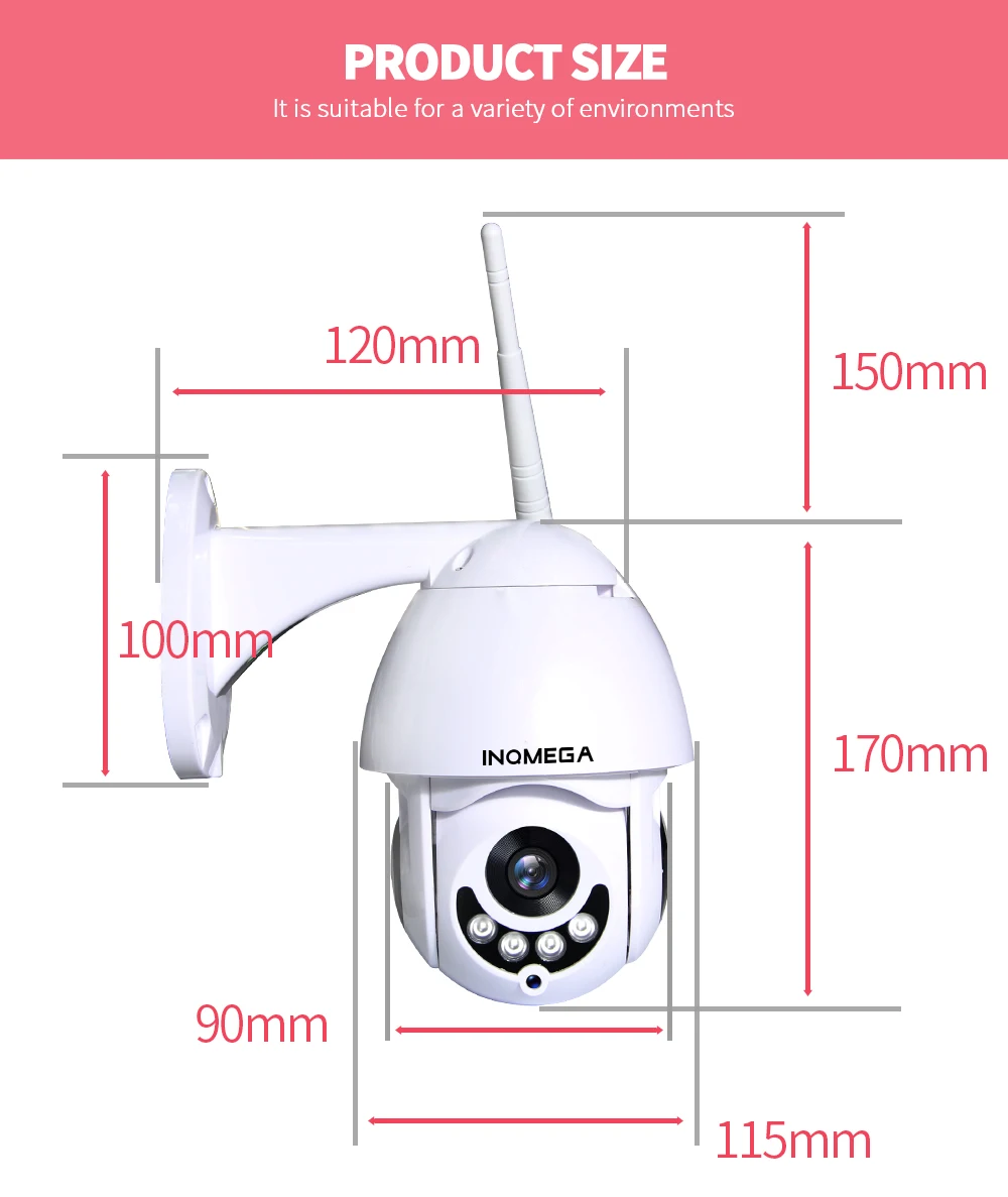 INQMEGA 1080P HD PTZ IP камера wi-fi-камера для использования на улице супер скоростная купольная CCTV Камера Безопасности s onvif-камера P2P APP XM