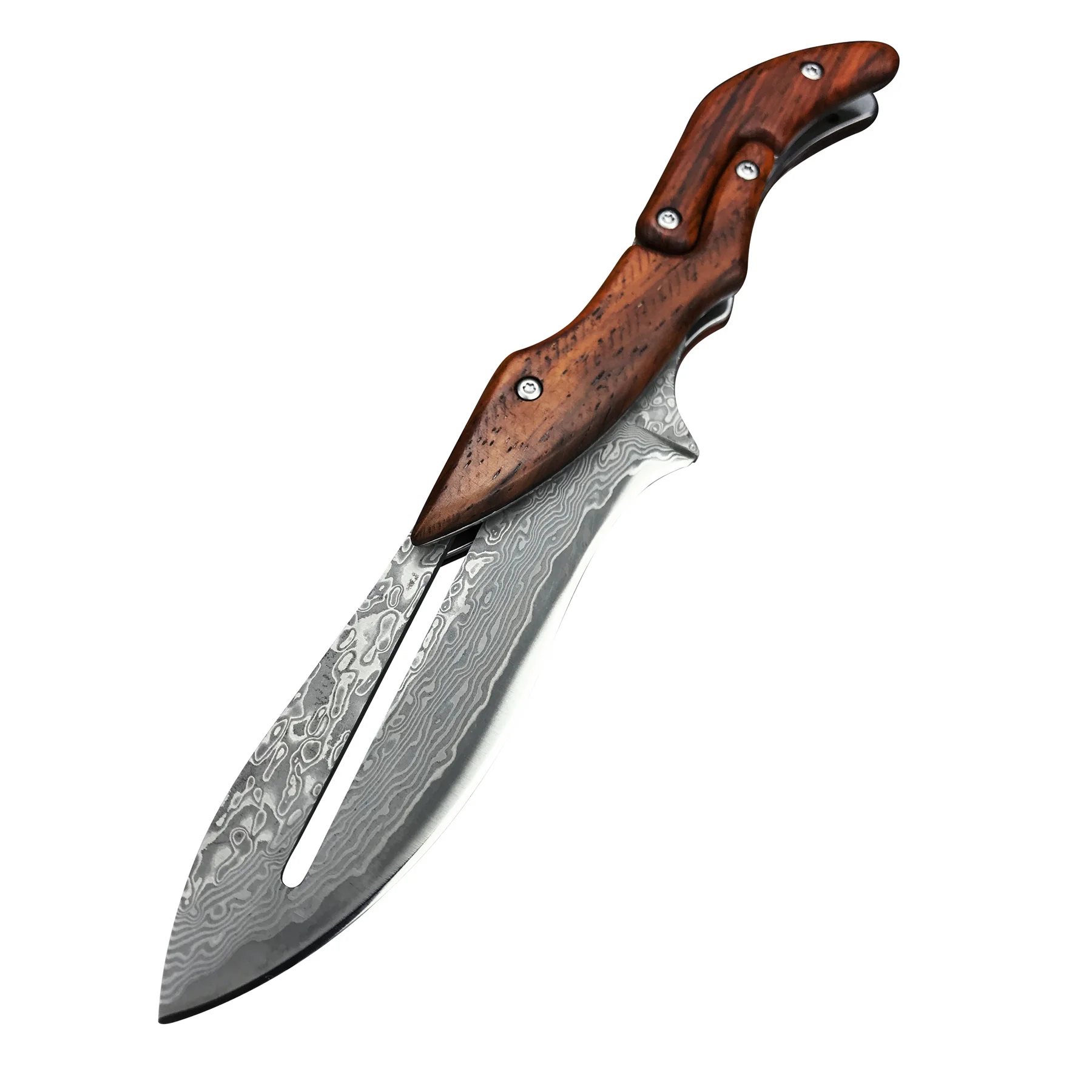 

2021 Innovative Leech Damascus Steel Mechanical Folding Knife Outdoor Tactical Hunting Pocket Knife Multi-tool Self-defense
