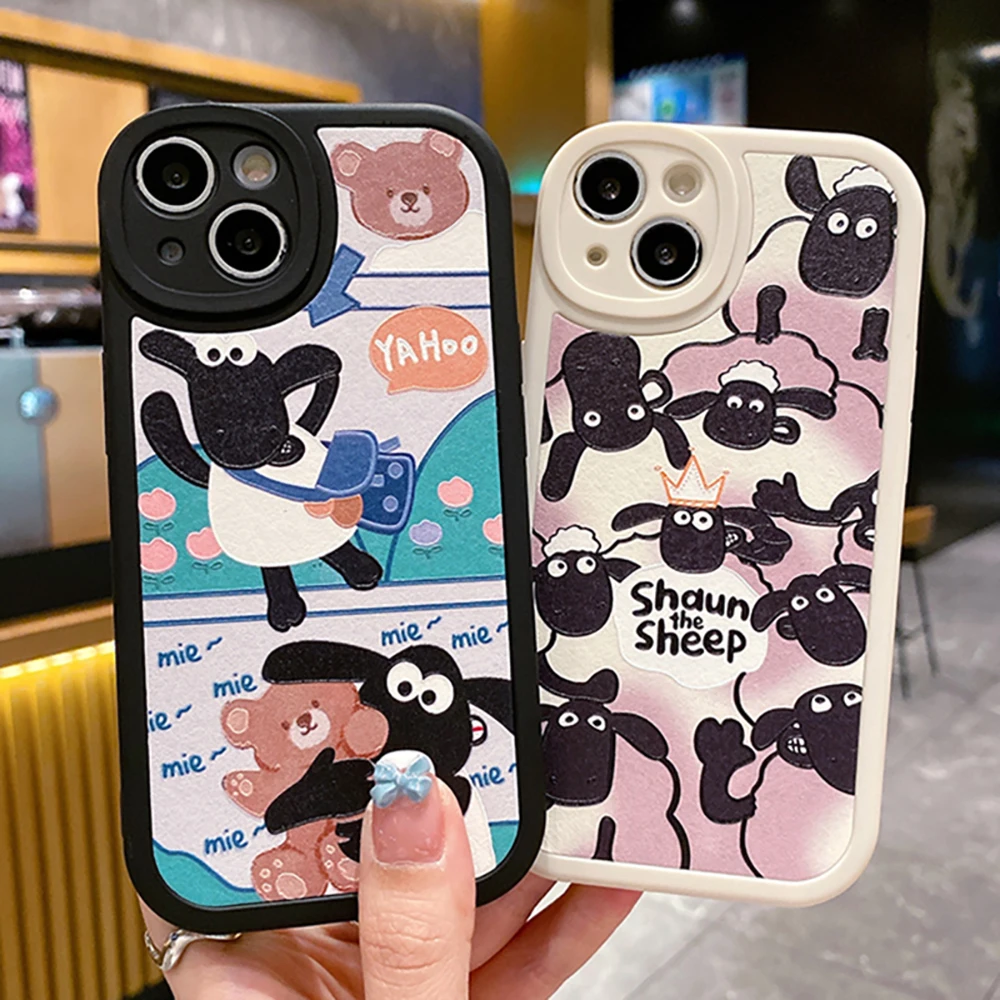 

Cute Cartoon Animal Sheep Phone Case for Apple iPhone 13 SE2 6 6S 7 8 Plus Soft Silicone Anti-Scratch Matte Cover