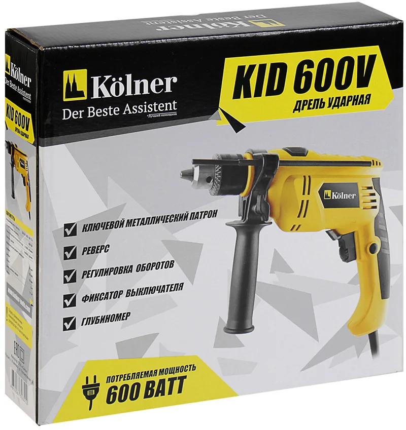 Дрель ударная Kolner KID 600 V|Наборы электроинструментов| |