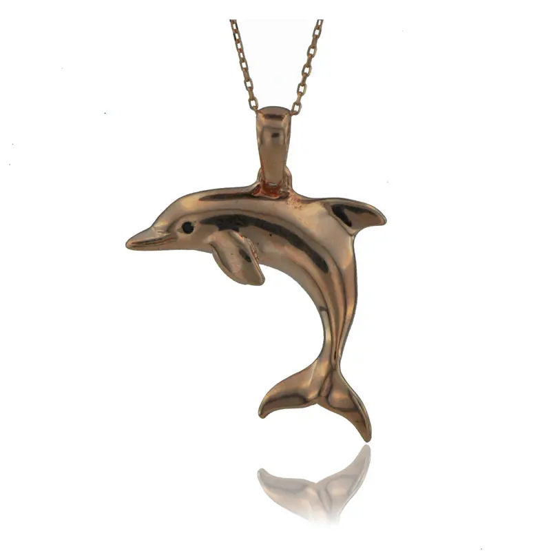 Ожерелье с дельфинами 925 пробы серебро морских животных океана Шарм Bridesmade