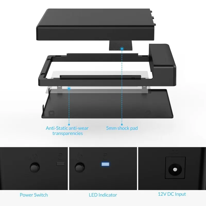 ORICO корпус жесткого диска SATA до USB3.0 внешняя док станция для 2 5 3 дюйма HDD SSD 18 ТБ
