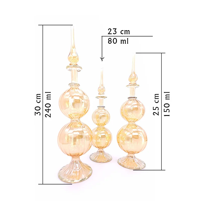 Наборы флаконов для духов из 3 предметов. Выдувное стекло. Ручная работа. Дизайн.