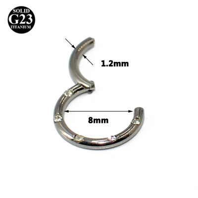 8mm Silver Clear 1 шт. G23 титановый/стальной шарнирный сегмент пирсинг для носовой перегородки Кристальное носовое кольцо ниппель кликер шпилька для уха серьги для губ пирсинг - Окраска металла: 8mm Silver Clear