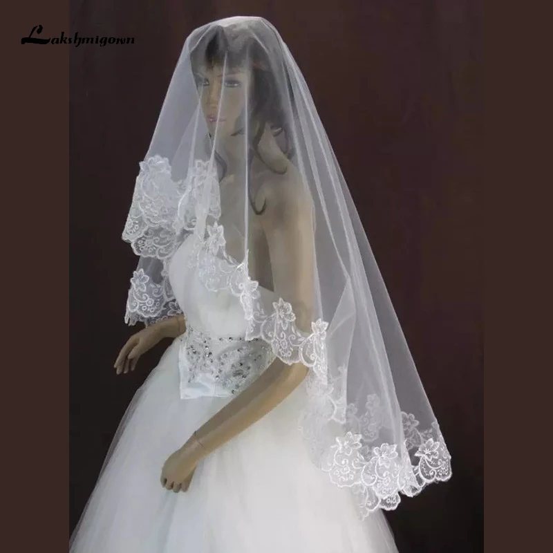 

Bridal Veils Wedding Accessories 2022 Single Layer Lace Embroidery 1.5 Meters Encrypted Wedding Bridal Veil vestido de noiva