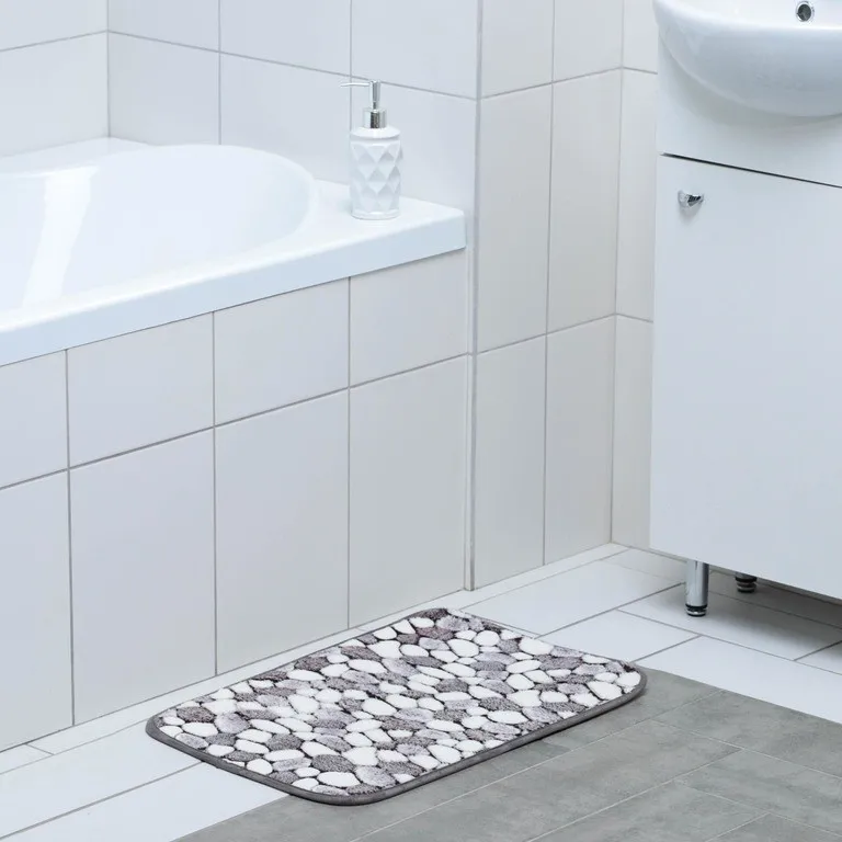 Тисненый в виде булыжника коврик для ванной нескользящие напольный душа камни 40