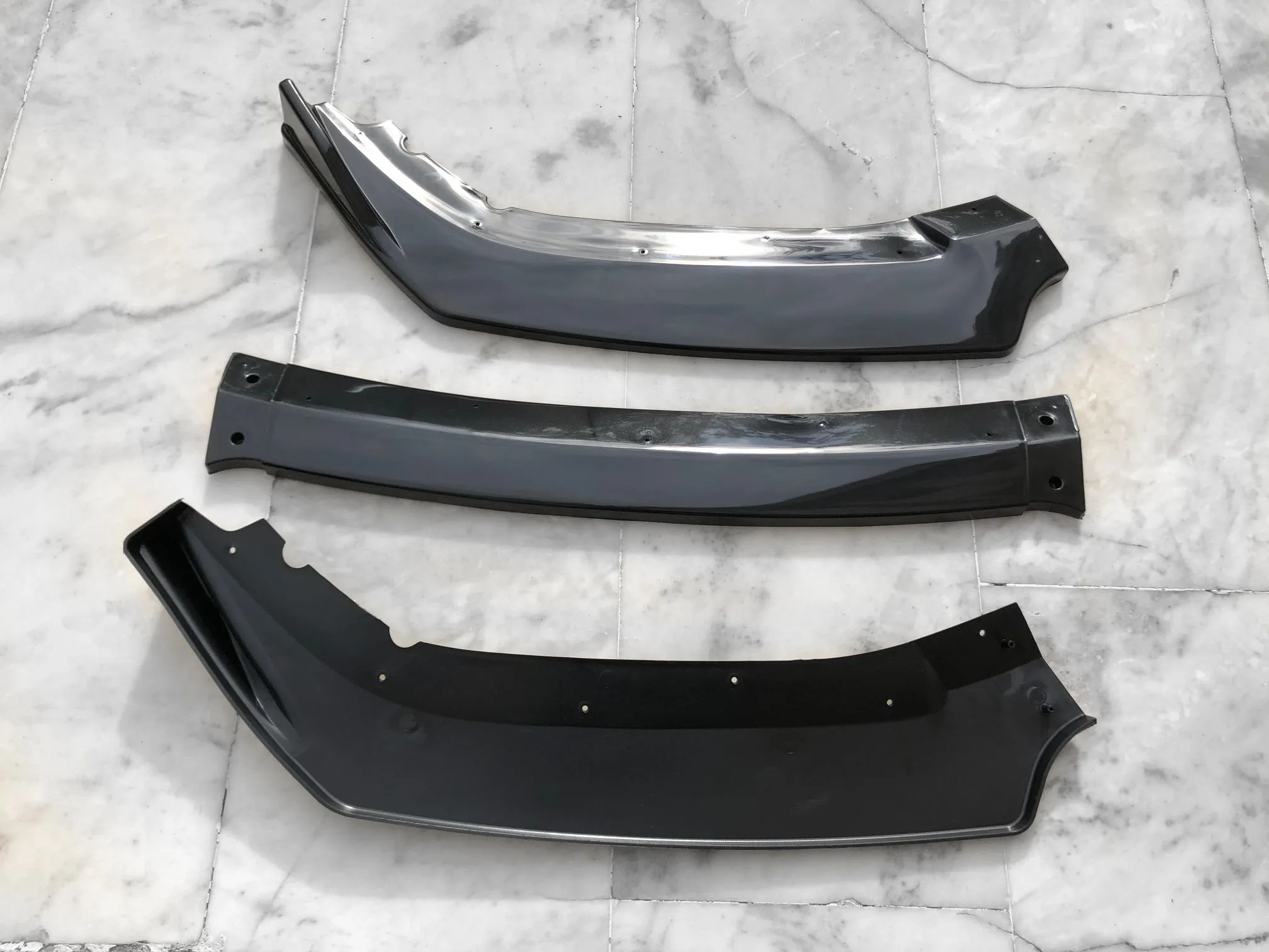 Для Honda Civic FC 5 FK 2016 2017 2018 2019 передний бампер спойлер губа глянцевый черный 3 шт. |