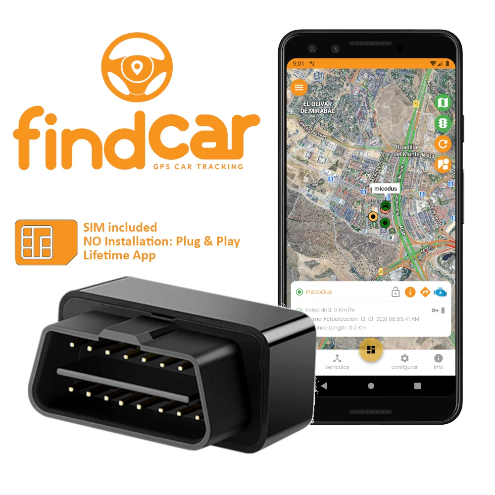 GPS-трекер findCar OBD для автомобильного OBD2-трекера без установки. Подключи и работай.