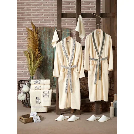 Семейный комплект банных халатов из 100% хлопка 16 шт. теплая осенне-зимняя ночная