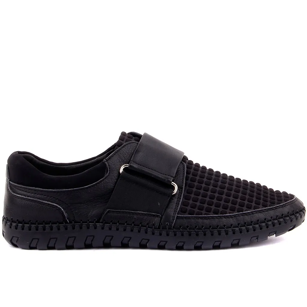 

Sail-Lakers Black Leather Men 'S Casual Shoes
