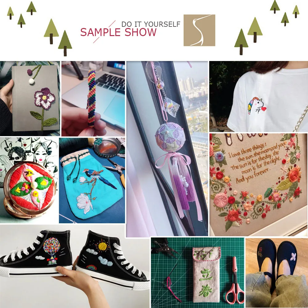 Многоцветная нить для вышивки 6 нитей Полиэстеровая швейная 8 7 ярдов | Дом и сад