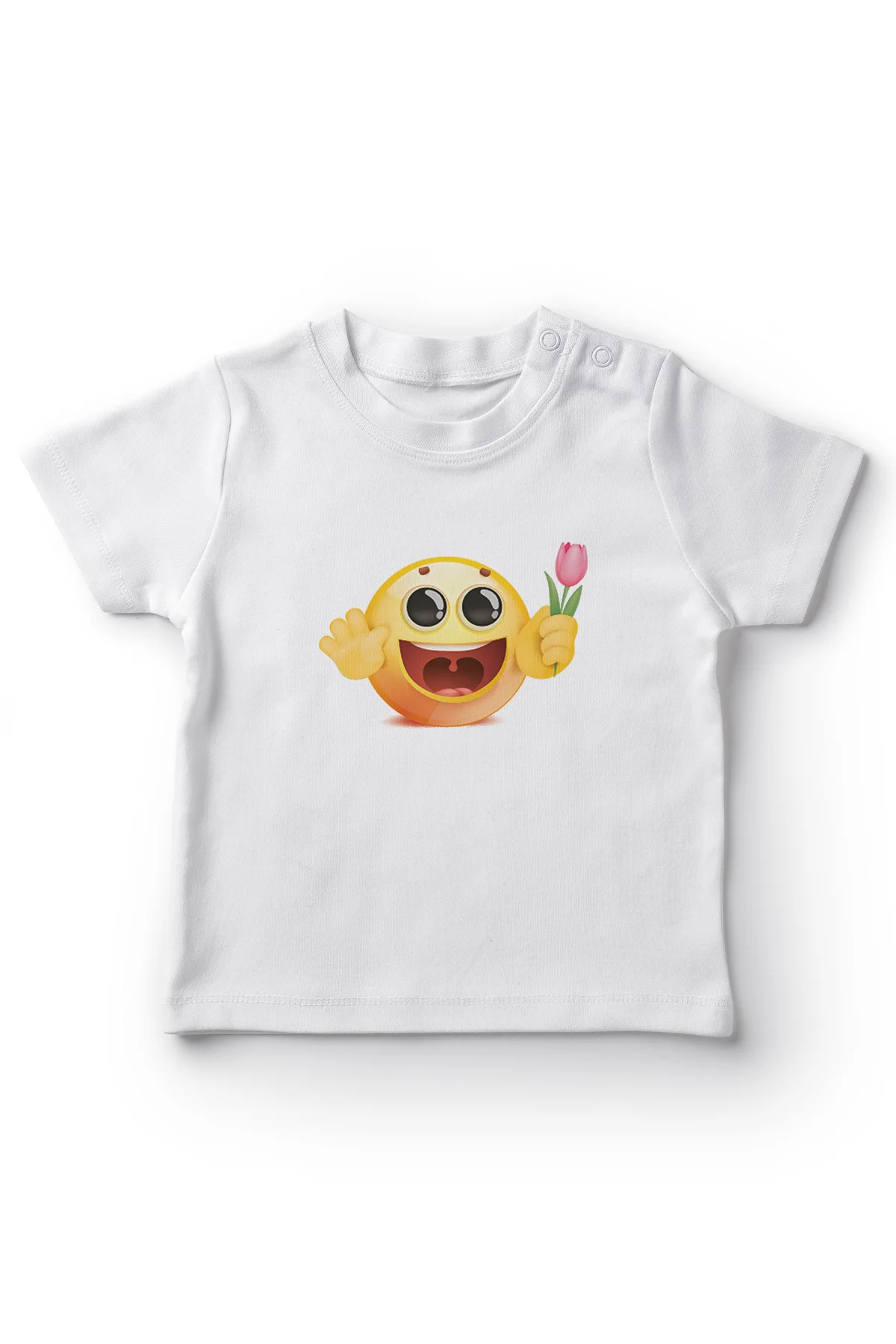 Angemiel/белая футболка для маленьких девочек с цветочным принтом и эмодзи|Тройники|